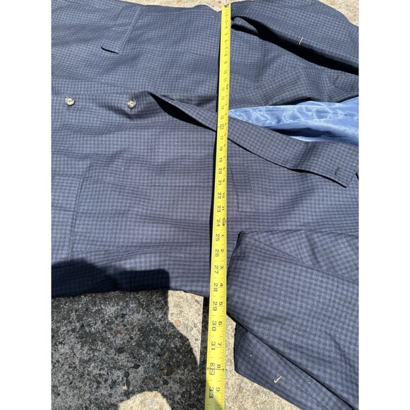 Oak Hill Mens Blazer Suit Jacket Blue Plaid Wool 4XLT 58R/60R - Picture 3 of 6